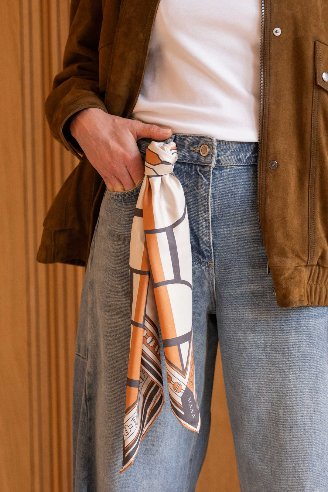 Taffeta Lumière Châtaigne dubbelzijdie sjaal 70