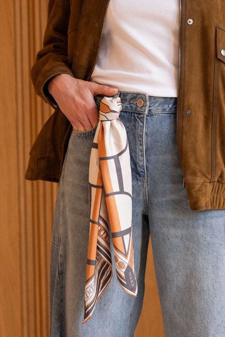 Taffeta Lumière Châtaigne dubbelzijdie sjaal 70